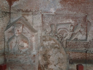 Carved relief at the cave tombs