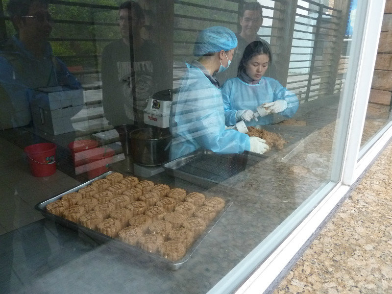 Making panda cakes at the Chengdu Panda Breeding Centre
