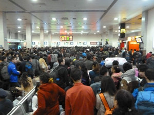 Heaving with people at Chengdu station