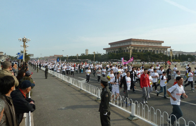 Beijing Marathon going past Tiananmen Square