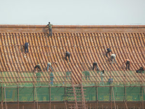 Roof repairs in the Forbidden City