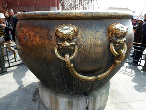Smiley fire cauldron in the Forbidden City