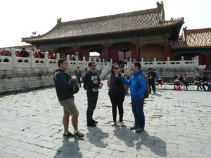 Dennis in tour guide mode in the Forbidden City