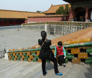 Norwich City supporters in the Forbidden City