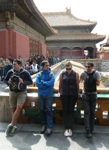 The gang having a break in the Forbidden City