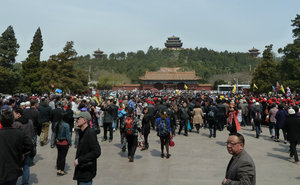 Exiting the Forbidden City along with the hoards