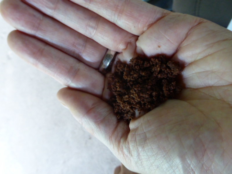Ground cacao beans