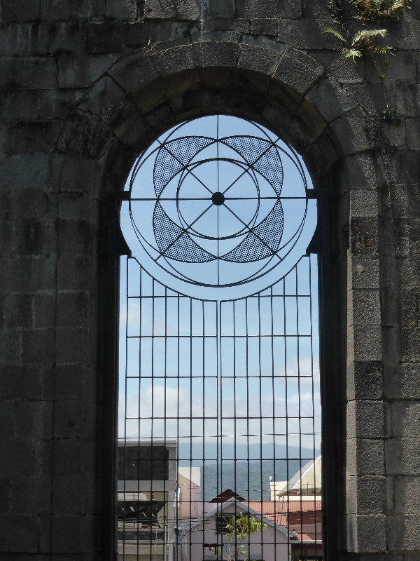 Window of ruined temple