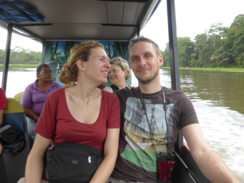 Franziska and Markus enjoying theboat trip to Torteguero National Park