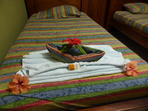 My towels flower creation awaiting me in my room