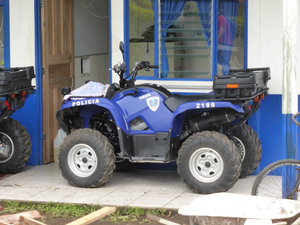Police quad bikes for rounding up stoned local youths