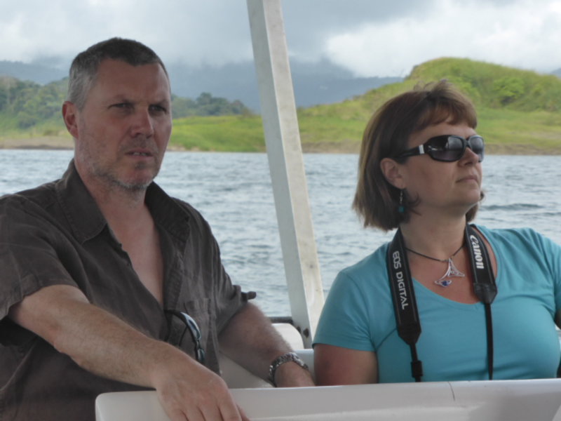 James and Jane enjoying the boat trip on lake Arenal