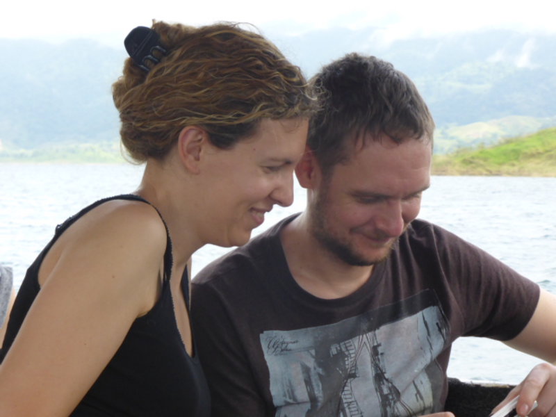 Franziska and Markus on the boat trip on lake Arenal