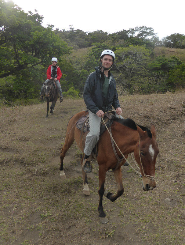 Markus and Franziska horse riding in Monteverde