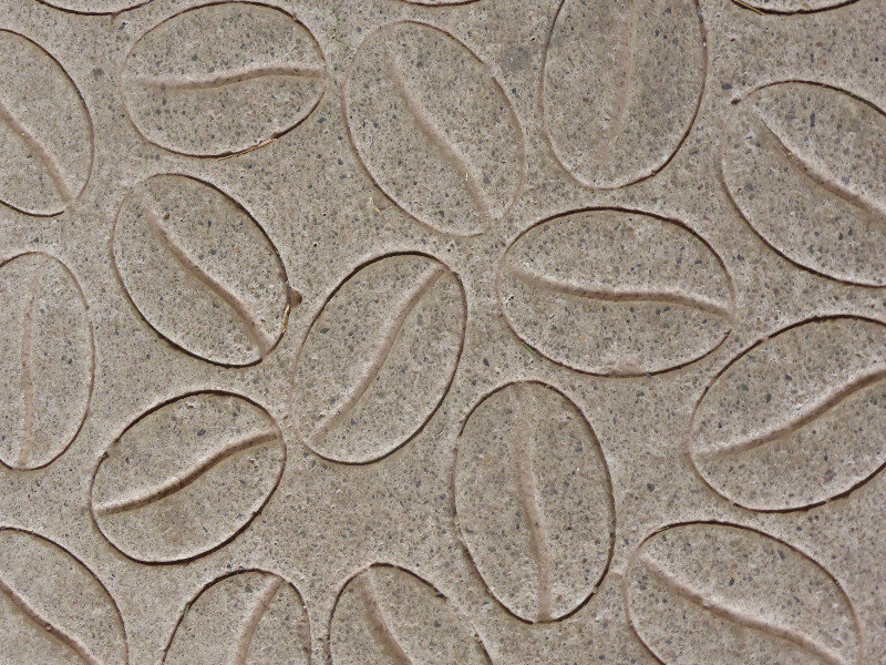 Coffee bean patterned floor