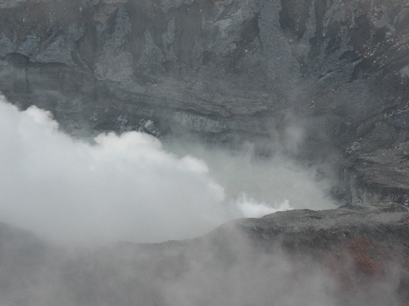 Steam/gas coming from the Poas volcano crater