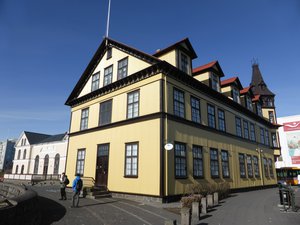 Old building near Tjornin Lake