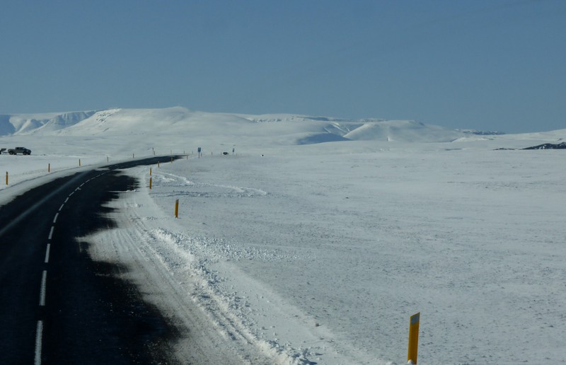 Snowy roads on the Golden Circle Tour