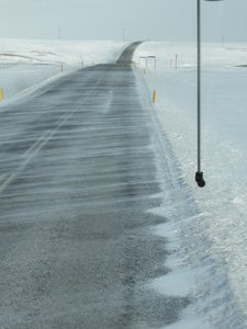 Snow blown roads on Snaefellsnes