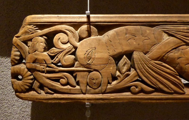 Wooden carving at the National Museum of Iceland