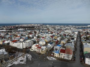 View of Reykjavik from the top of Hallsgrimkirkja tower