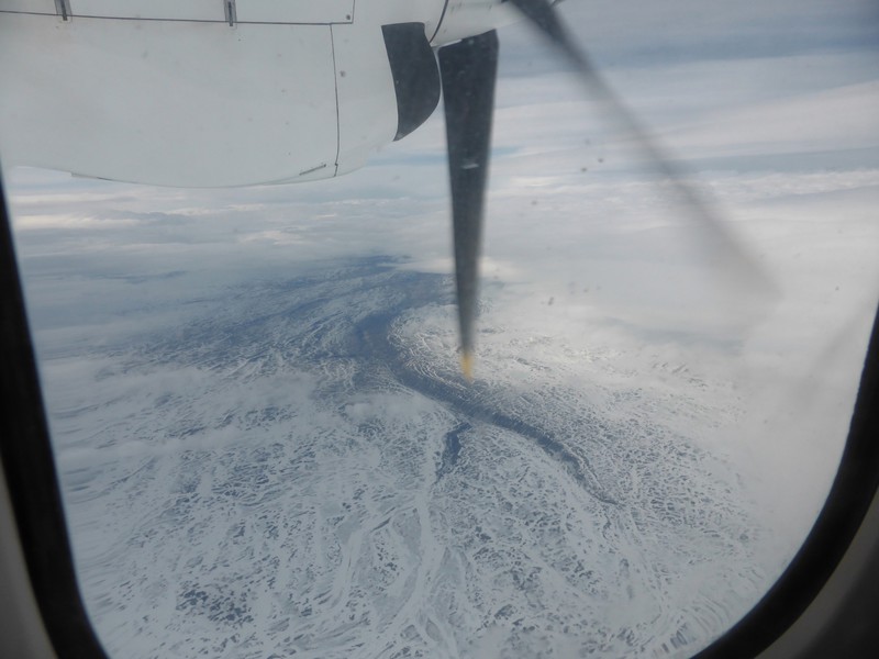 View of Iceland's interior from the plane