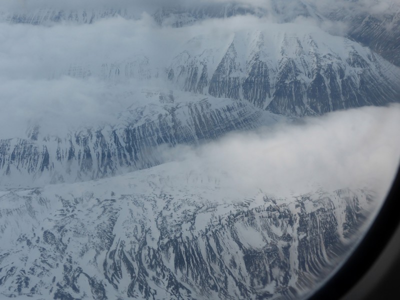 View of Iceland's interior from the plane