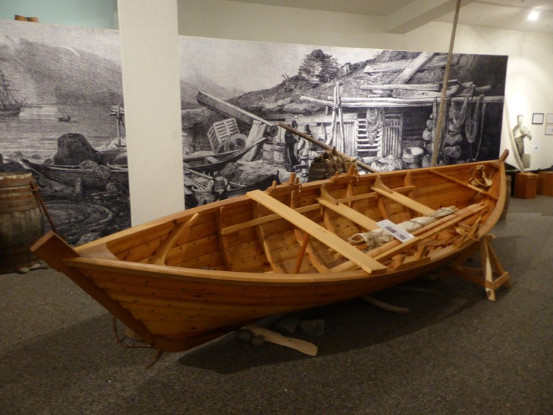 Replica hull of a fishing rowing boat