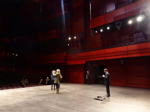Inside the Harpa concert hall (where the oboes would have been and looking up to where I would've been sitting) - no Mozart concert tonight - musicians on strike!