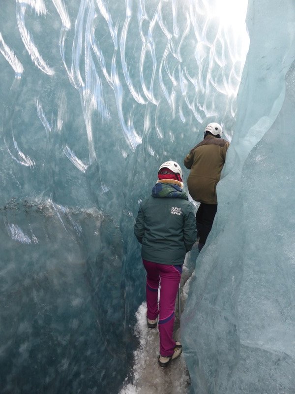 It's so amazing to walk through the glacier and feel how hard the ice is