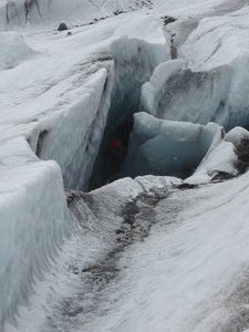 Massive crevice in the ice for us to walk through