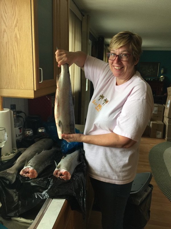 Linda with the Salmon 