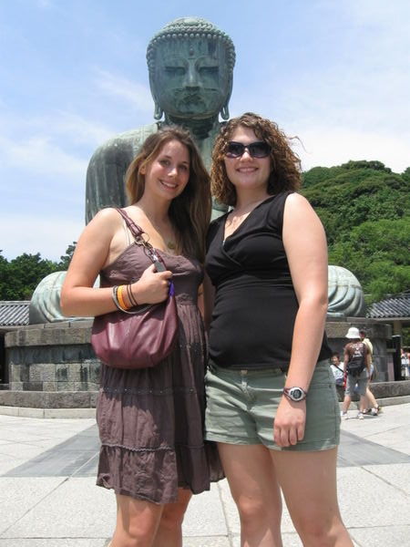 Haley and I in front of the Buddha