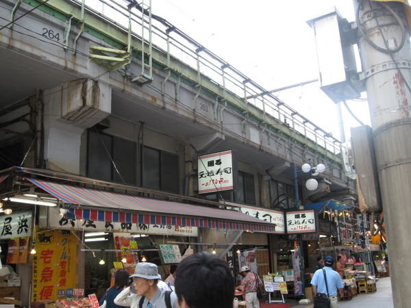 Shops under the train track