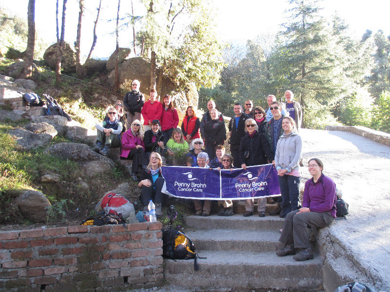 Group photo on steps of Hotel before setting off on day one