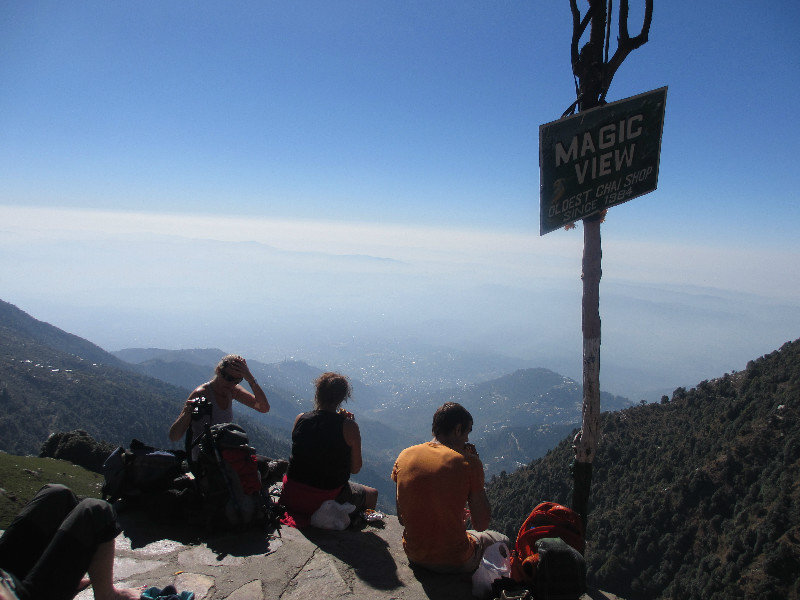 Amanda, Gareth and Kate sat enjoying the view