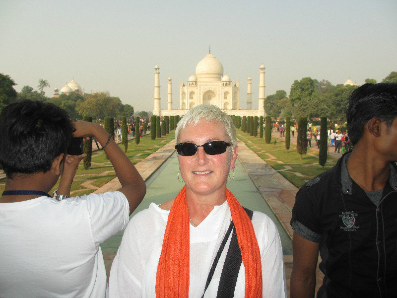 Taj Mahal in background