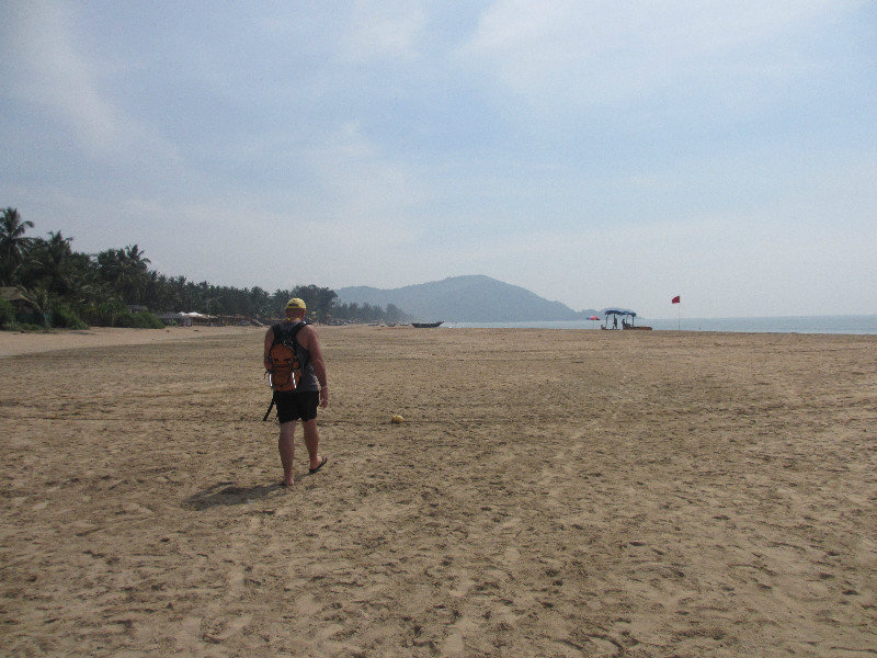 Dave walking along Agonda Beach