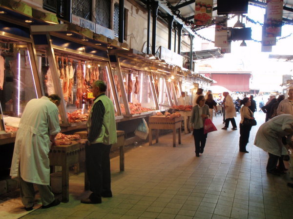 Meat market in Greece