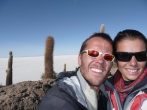 On one of the "islands" in the middle of the salt flat