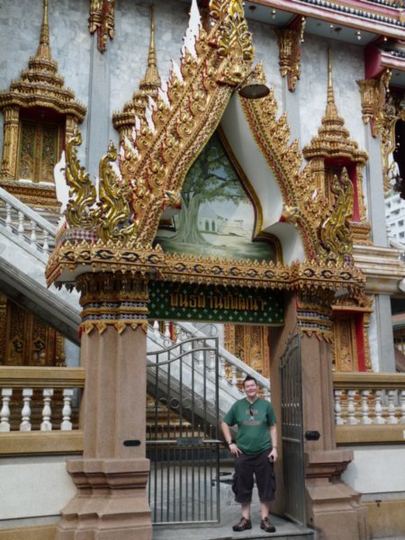 Lorna at the temple in Silom