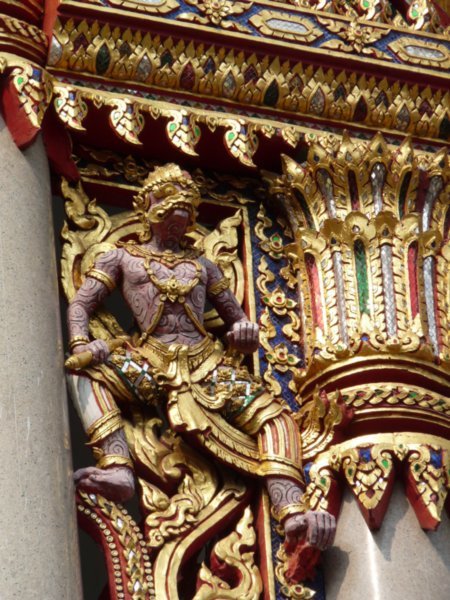 Carving on the temple in Silom