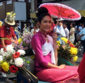 Beauty contestant in local northern costume