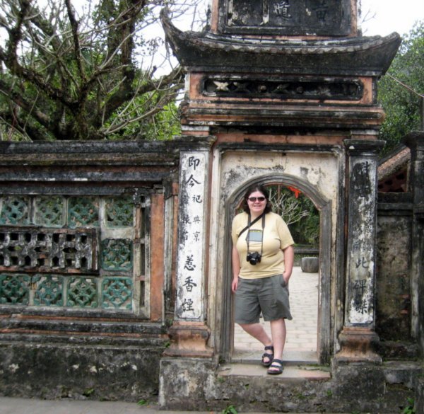 Dee at a temple in Hoa Lu