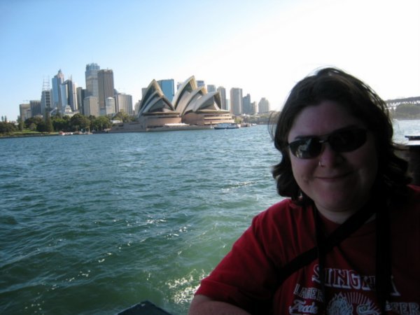 Dee on the ferry to Manly