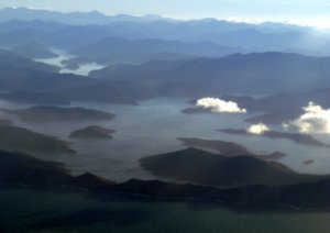 Marlborough Sounds from the air