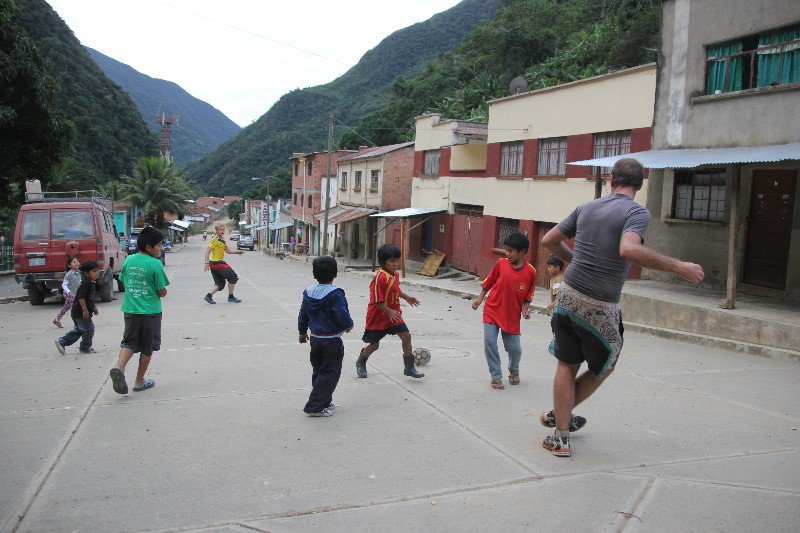 Football with Local Children before the Sheep Joined in Consata