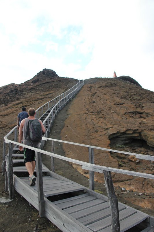 Walking up to the view point on Bartolomé Island