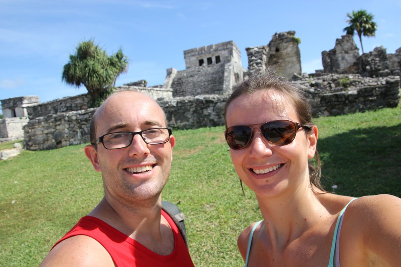 In front of the main ruins in Tulum