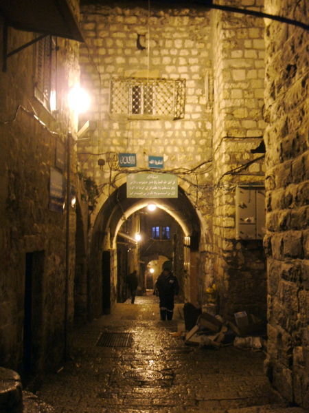 Jerusalem old city at night